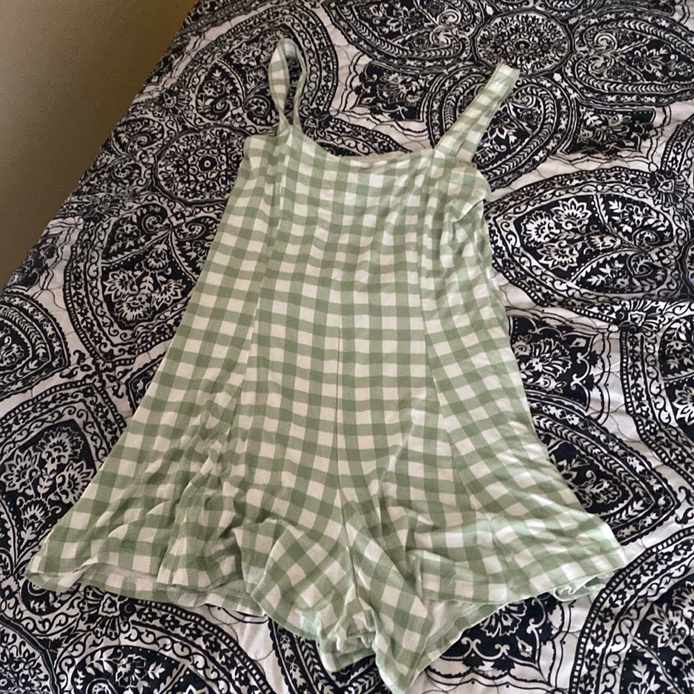 Forever21 Gingham Keyhole Romper